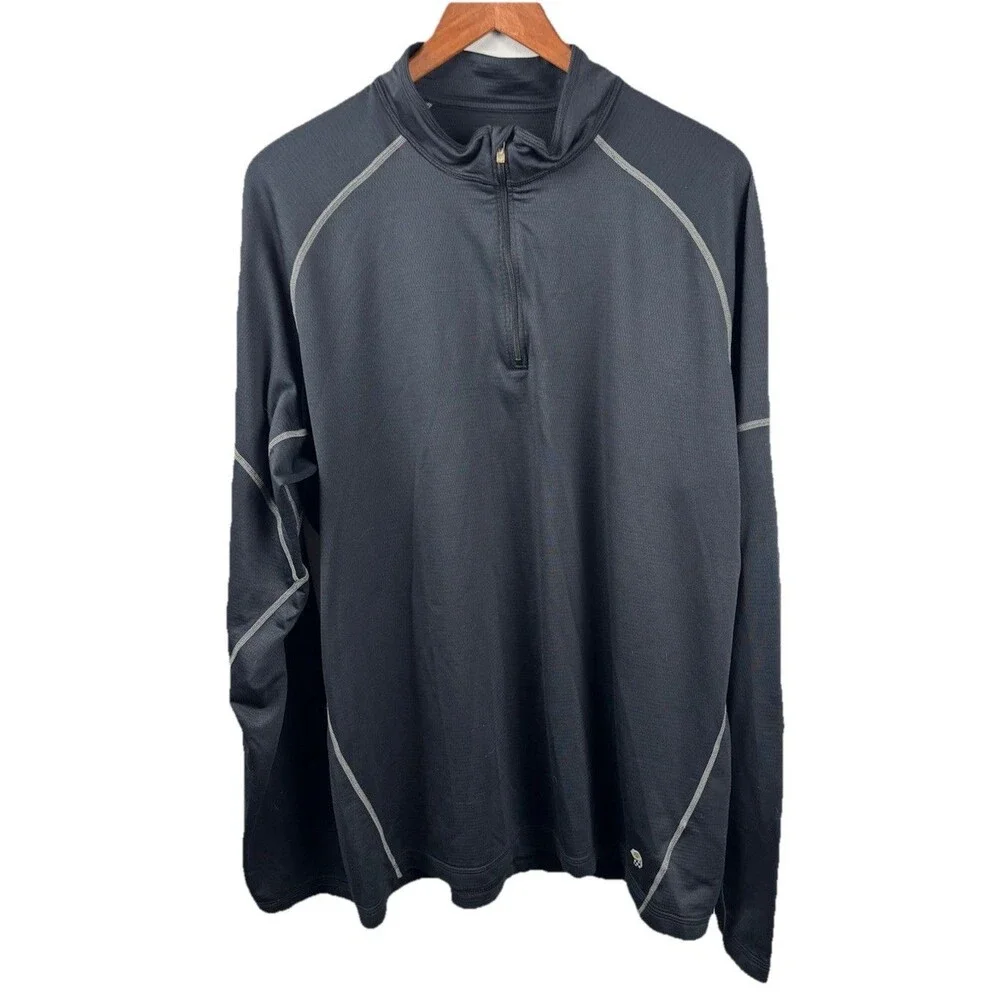 Mountain Hard Wear Sweater XXL Black Pullover 1/4 Zip Jacket Hiking Outdoors